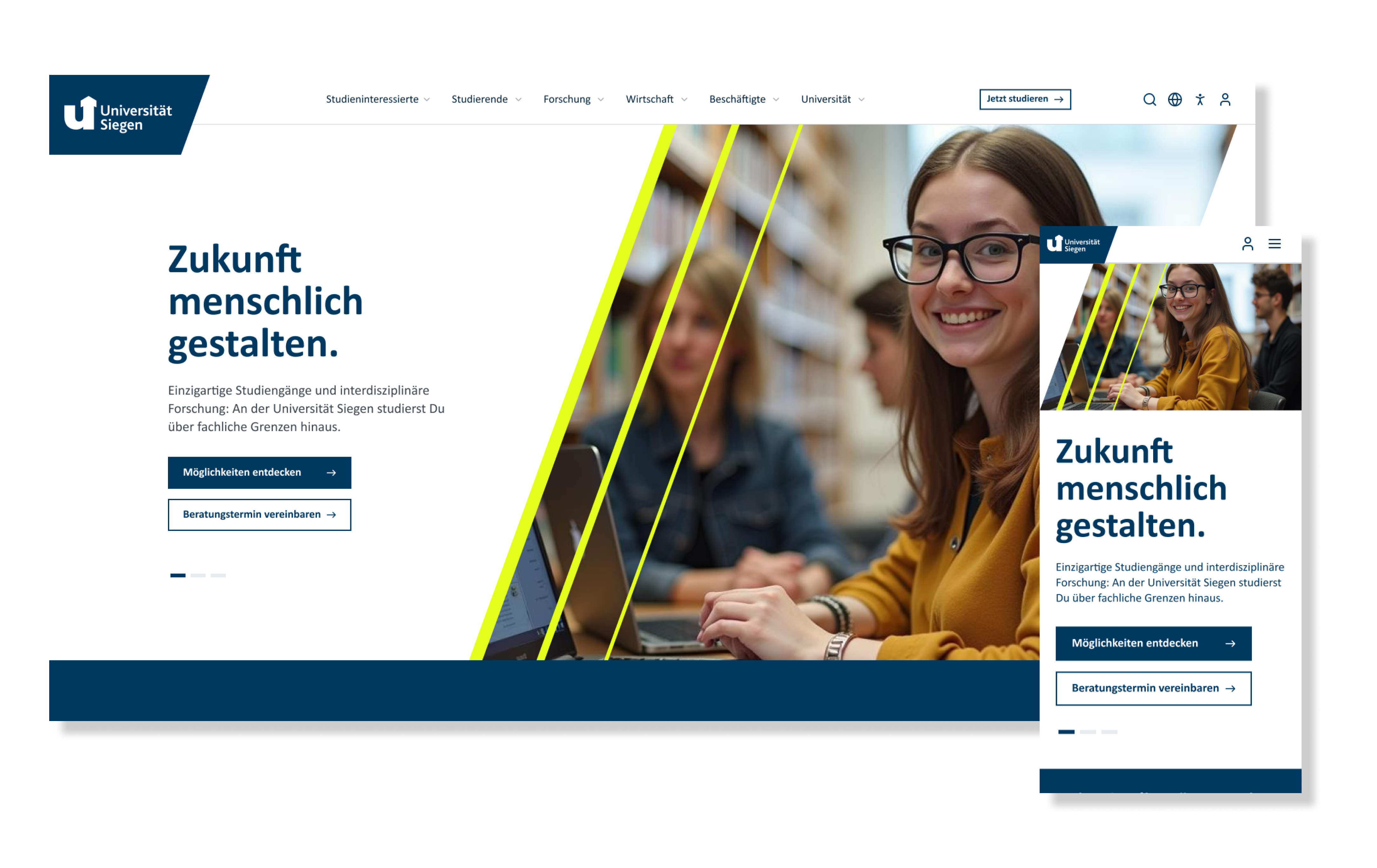 Universität Siegen Webrelaunch Screenshot