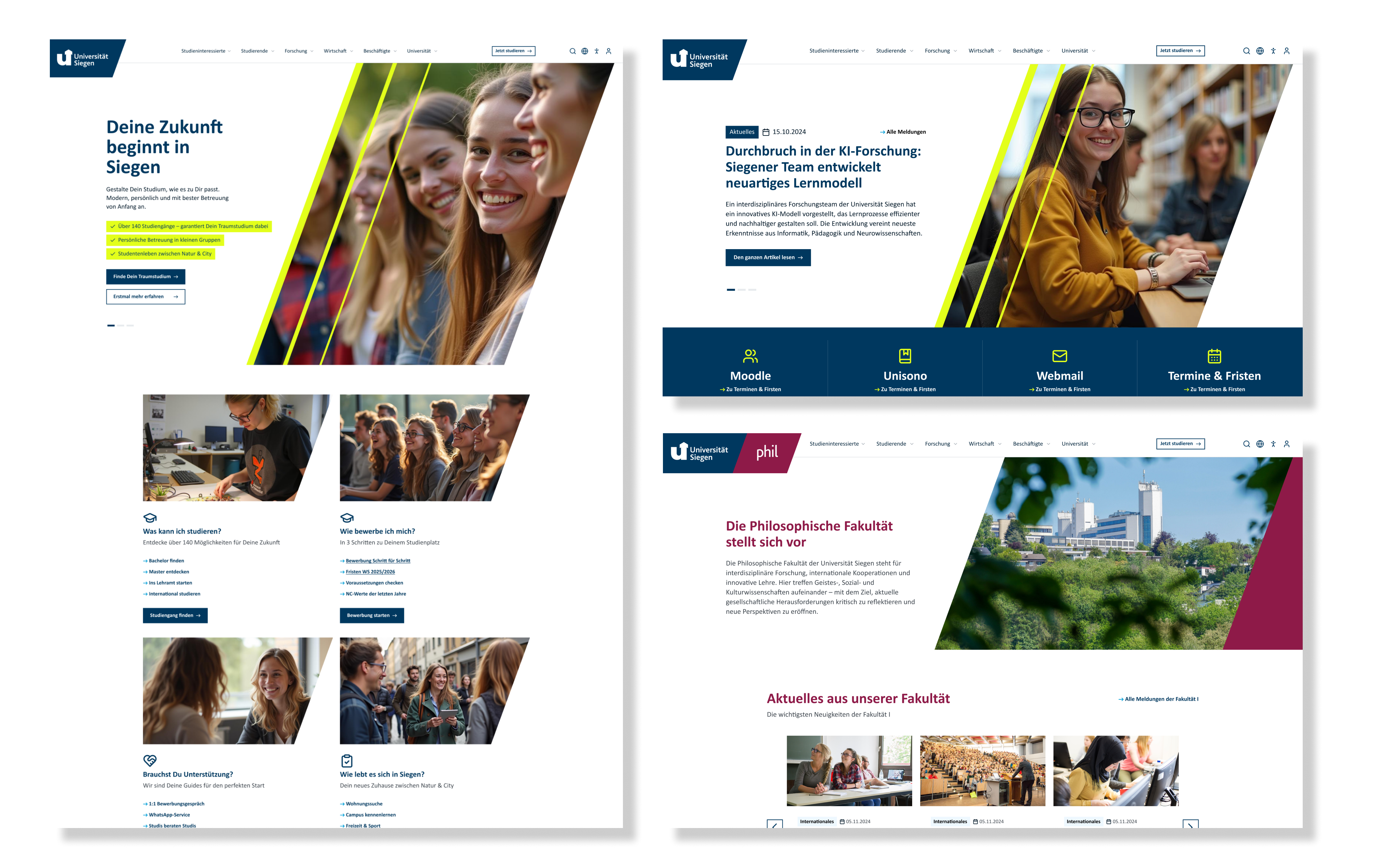 Universität Siegen Webrelaunch Screenshot