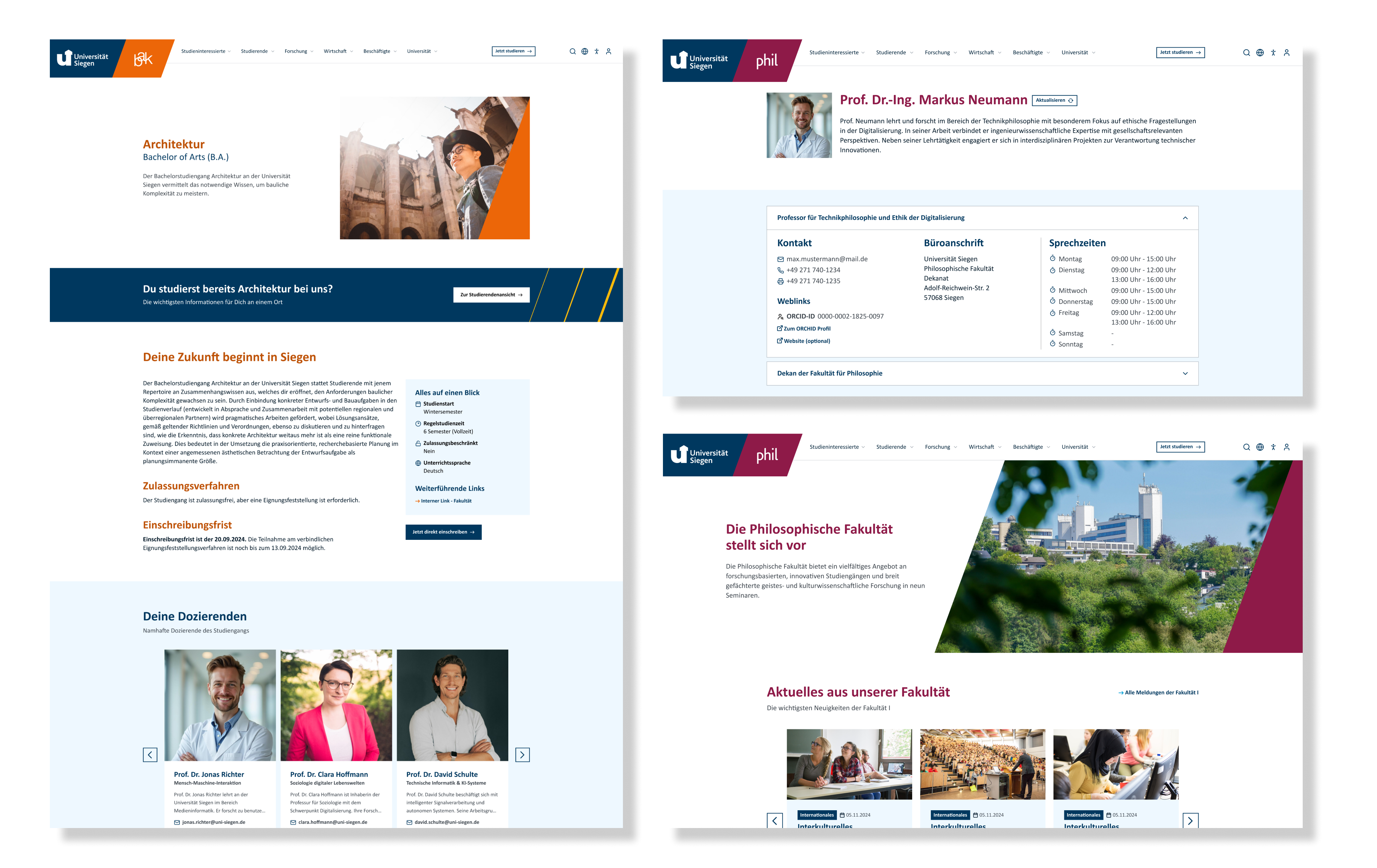 Universität Siegen Webrelaunch Screenshot