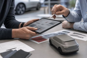 Besprechung zu digitalen Nutzerwegen im Automobilumfeld