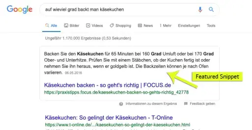 Featured Snippet Google