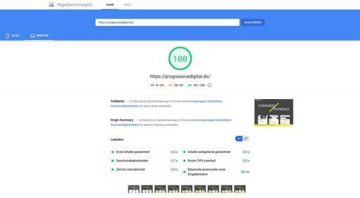 Pagespeed Desktop Grafik